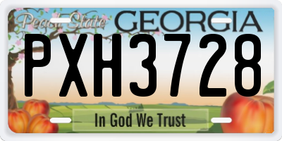 GA license plate PXH3728