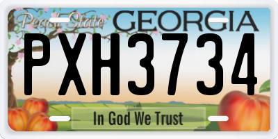 GA license plate PXH3734