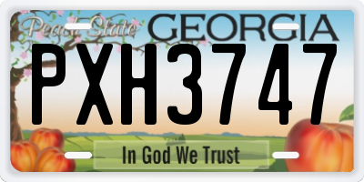 GA license plate PXH3747