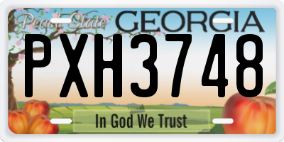 GA license plate PXH3748