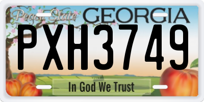 GA license plate PXH3749