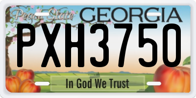 GA license plate PXH3750