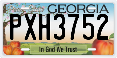 GA license plate PXH3752