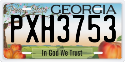 GA license plate PXH3753
