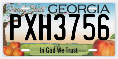 GA license plate PXH3756