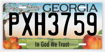 GA license plate PXH3759