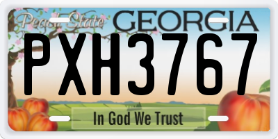 GA license plate PXH3767
