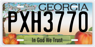 GA license plate PXH3770