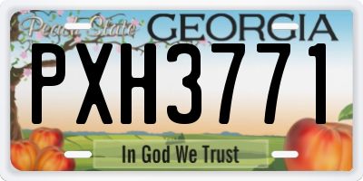 GA license plate PXH3771