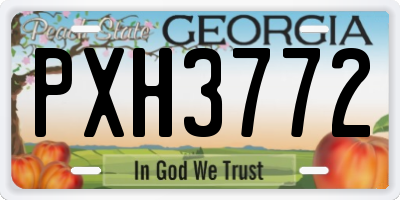 GA license plate PXH3772