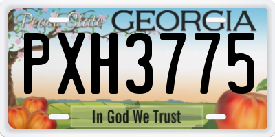 GA license plate PXH3775