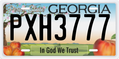 GA license plate PXH3777