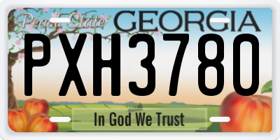 GA license plate PXH3780