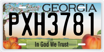 GA license plate PXH3781