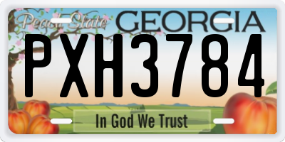 GA license plate PXH3784