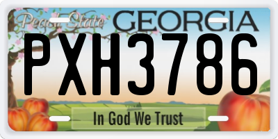 GA license plate PXH3786