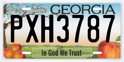 GA license plate PXH3787