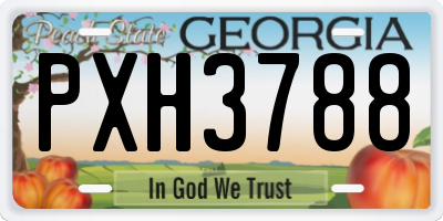 GA license plate PXH3788