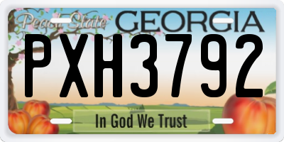 GA license plate PXH3792