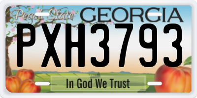 GA license plate PXH3793
