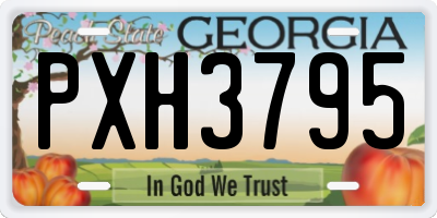 GA license plate PXH3795