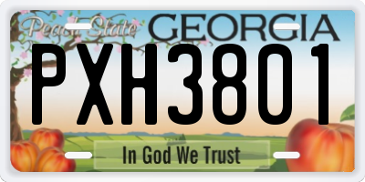 GA license plate PXH3801