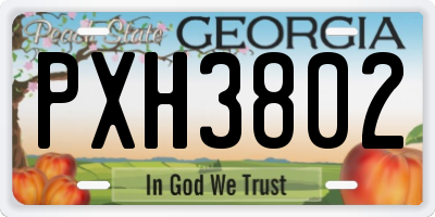 GA license plate PXH3802