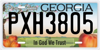 GA license plate PXH3805