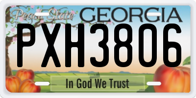 GA license plate PXH3806