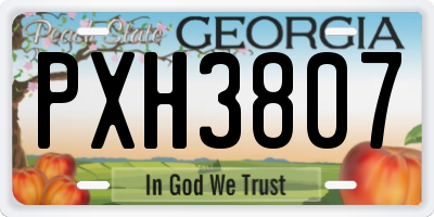 GA license plate PXH3807