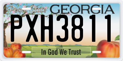 GA license plate PXH3811