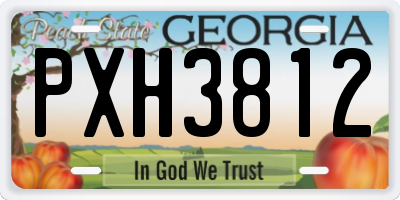 GA license plate PXH3812