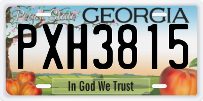 GA license plate PXH3815