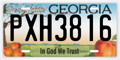GA license plate PXH3816