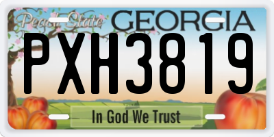 GA license plate PXH3819
