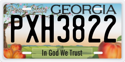GA license plate PXH3822