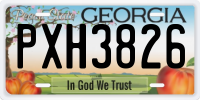 GA license plate PXH3826