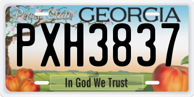 GA license plate PXH3837