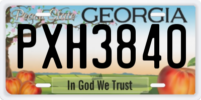 GA license plate PXH3840