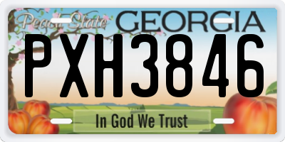 GA license plate PXH3846