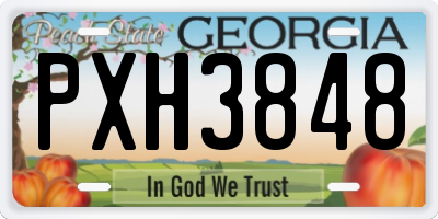 GA license plate PXH3848