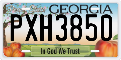 GA license plate PXH3850