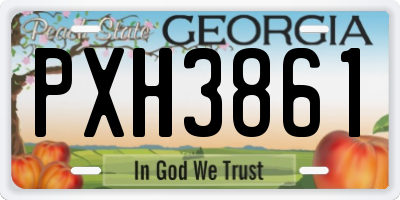 GA license plate PXH3861
