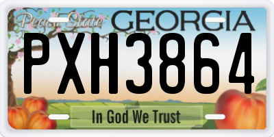 GA license plate PXH3864
