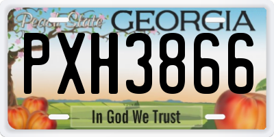 GA license plate PXH3866
