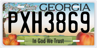 GA license plate PXH3869