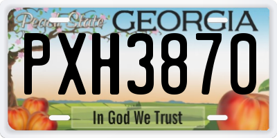 GA license plate PXH3870