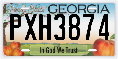GA license plate PXH3874