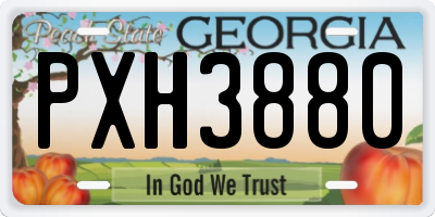GA license plate PXH3880