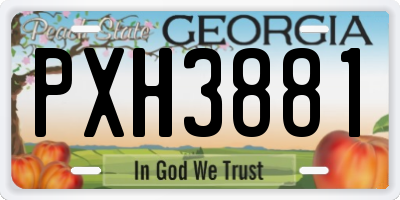 GA license plate PXH3881